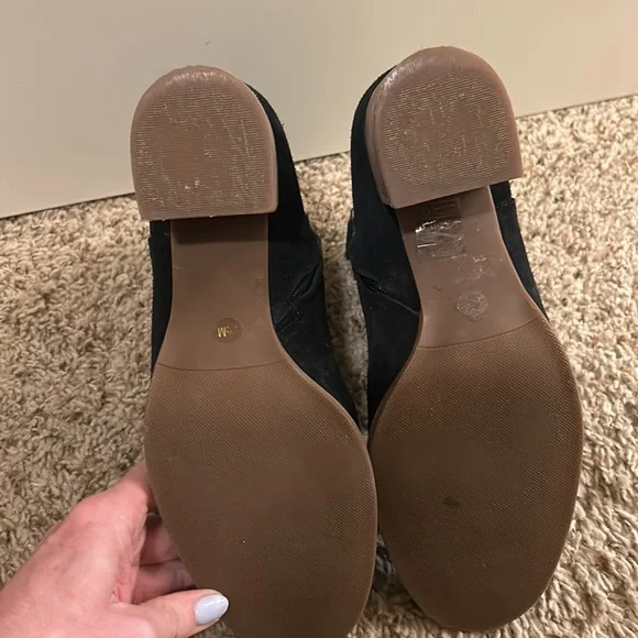 Tory Burch Sophia Suede Booties size 7.5 M 7 1/2 Black - Picture 2 of 4